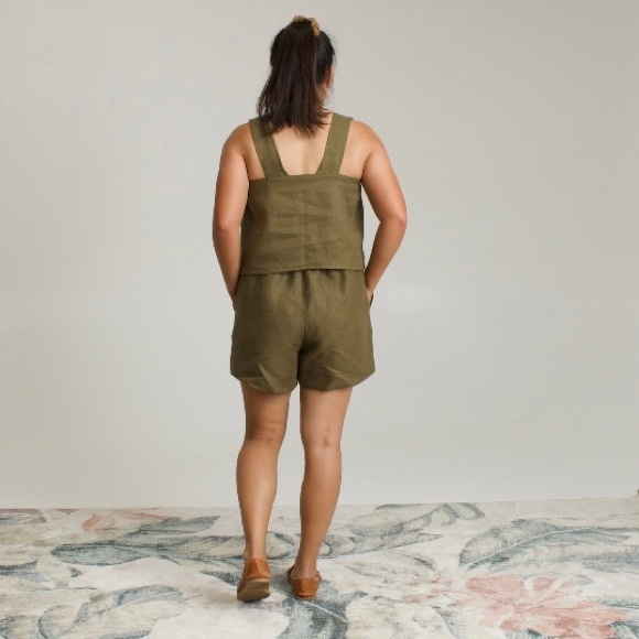 Small batch top and shorts linen handmade like new condition - Picture 13 of 15